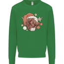 Funny Christmas Highland Cow Santa Hat Kids Sweatshirt Jumper Irish Green