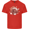 Funny Christmas Highland Cow Santa Hat Kids T-Shirt Childrens Red