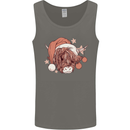 Funny Christmas Highland Cow Santa Hat Mens Vest Tank Top Charcoal