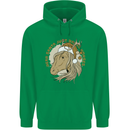 Funny Christmas Horse Equestrian Santa Childrens Kids Hoodie Irish Green