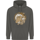 Funny Christmas Horse Equestrian Santa Childrens Kids Hoodie Storm Grey