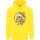 Funny Christmas Horse Equestrian Santa Childrens Kids Hoodie Yellow