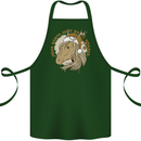 Funny Christmas Horse Equestrian Santa Cotton Apron 100% Organic Forest Green