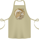 Funny Christmas Horse Equestrian Santa Cotton Apron 100% Organic Khaki