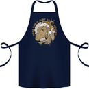 Funny Christmas Horse Equestrian Santa Cotton Apron 100% Organic Navy Blue
