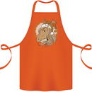 Funny Christmas Horse Equestrian Santa Cotton Apron 100% Organic Orange