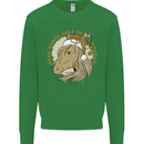 Funny Christmas Horse Equestrian Santa Kids Sweatshirt Jumper Irish Green