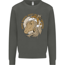 Funny Christmas Horse Equestrian Santa Kids Sweatshirt Jumper Storm Grey