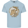 Funny Christmas Horse Equestrian Santa Kids T-Shirt Childrens Light Blue