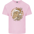 Funny Christmas Horse Equestrian Santa Kids T-Shirt Childrens Light Pink