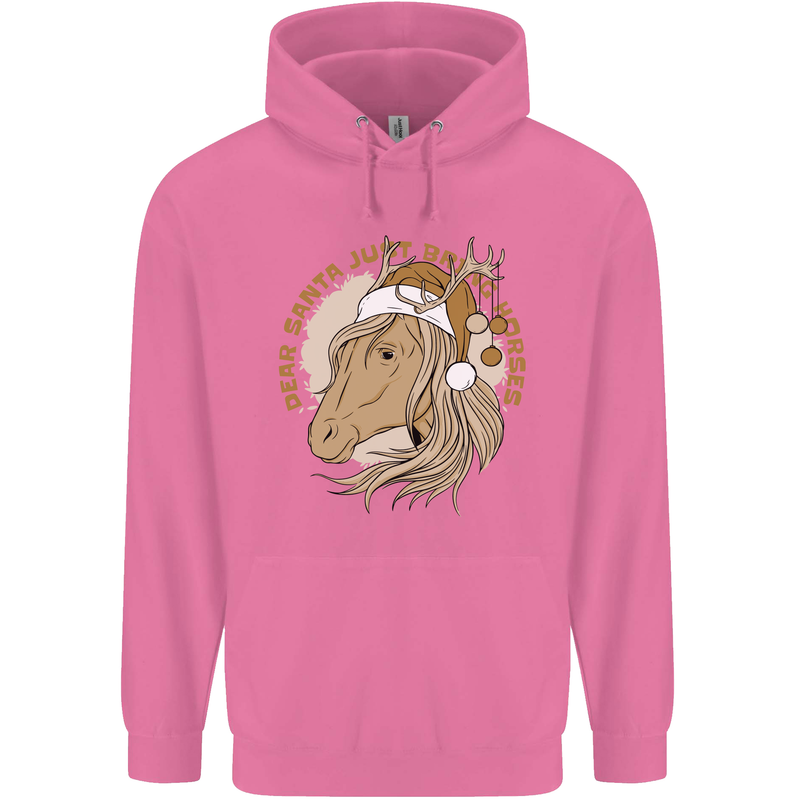 Funny Christmas Horse Equestrian Santa Mens 80% Cotton Hoodie Azelea