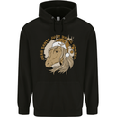 Funny Christmas Horse Equestrian Santa Mens 80% Cotton Hoodie Black