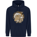 Funny Christmas Horse Equestrian Santa Mens 80% Cotton Hoodie Navy Blue