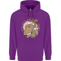 Funny Christmas Horse Equestrian Santa Mens 80% Cotton Hoodie Purple