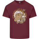 Funny Christmas Horse Equestrian Santa Mens Cotton T-Shirt Tee Top Maroon