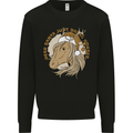 Funny Christmas Horse Equestrian Santa Mens Sweatshirt Jumper Black