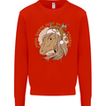 Funny Christmas Horse Equestrian Santa Mens Sweatshirt Jumper Bright Red