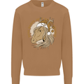 Funny Christmas Horse Equestrian Santa Mens Sweatshirt Jumper Caramel Latte