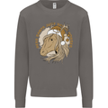 Funny Christmas Horse Equestrian Santa Mens Sweatshirt Jumper Charcoal