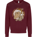 Funny Christmas Horse Equestrian Santa Mens Sweatshirt Jumper Maroon