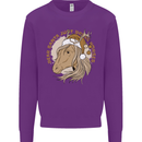 Funny Christmas Horse Equestrian Santa Mens Sweatshirt Jumper Purple