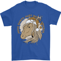 Funny Christmas Horse Equestrian Santa Mens T-Shirt 100% Cotton Royal Blue