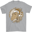 Funny Christmas Horse Equestrian Santa Mens T-Shirt 100% Cotton Sports Grey