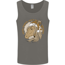 Funny Christmas Horse Equestrian Santa Mens Vest Tank Top Charcoal
