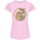 Funny Christmas Horse Equestrian Santa Womens Petite Cut T-Shirt Light Pink