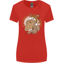 Funny Christmas Horse Equestrian Santa Womens Wider Cut T-Shirt Red