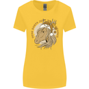 Funny Christmas Horse Equestrian Santa Womens Wider Cut T-Shirt Yellow