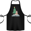 Funny Christmas Santa Bunny Cotton Apron 100% Organic Black