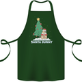 Funny Christmas Santa Bunny Cotton Apron 100% Organic Forest Green