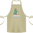 Funny Christmas Santa Bunny Cotton Apron 100% Organic Khaki