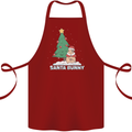 Funny Christmas Santa Bunny Cotton Apron 100% Organic Maroon