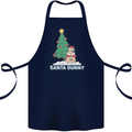 Funny Christmas Santa Bunny Cotton Apron 100% Organic Navy Blue