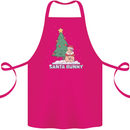 Funny Christmas Santa Bunny Cotton Apron 100% Organic Pink