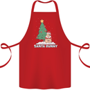 Funny Christmas Santa Bunny Cotton Apron 100% Organic Red