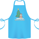 Funny Christmas Santa Bunny Cotton Apron 100% Organic Turquoise