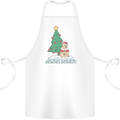 Funny Christmas Santa Bunny Cotton Apron 100% Organic White