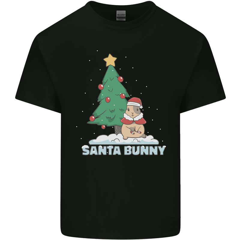 Funny Christmas Santa Bunny Kids T-Shirt Childrens Black
