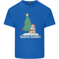 Funny Christmas Santa Bunny Kids T-Shirt Childrens Royal Blue