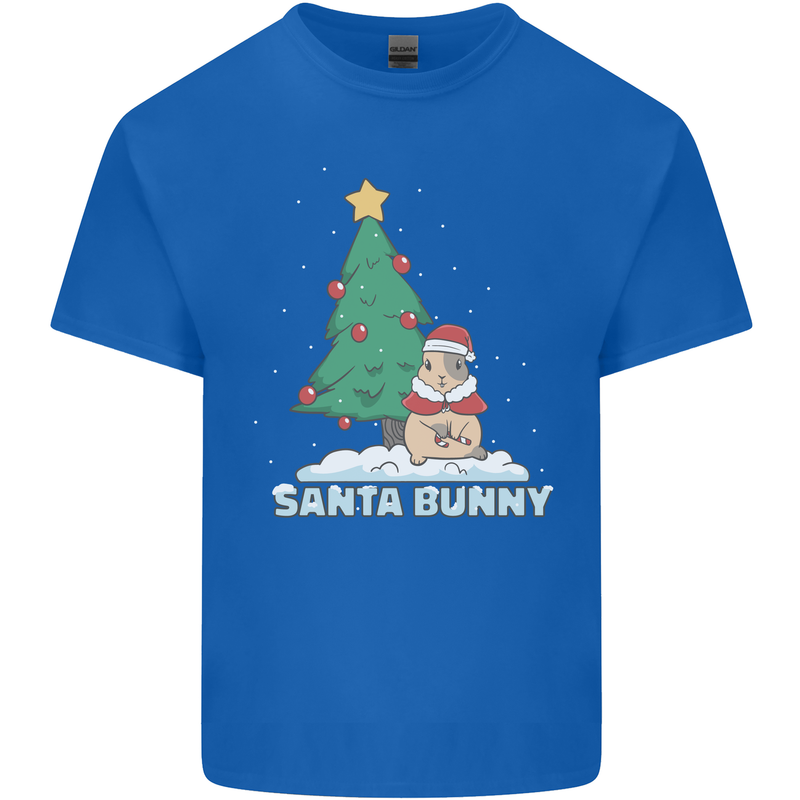 Funny Christmas Santa Bunny Kids T-Shirt Childrens Royal Blue