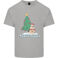 Funny Christmas Santa Bunny Kids T-Shirt Childrens Sports Grey