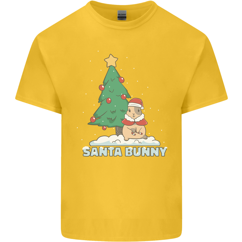 Funny Christmas Santa Bunny Kids T-Shirt Childrens Yellow