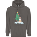 Funny Christmas Santa Bunny Mens 80% Cotton Hoodie Charcoal