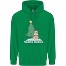 Funny Christmas Santa Bunny Mens 80% Cotton Hoodie Irish Green