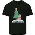 Funny Christmas Santa Bunny Mens Cotton T-Shirt Tee Top Black