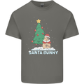 Funny Christmas Santa Bunny Mens Cotton T-Shirt Tee Top Charcoal