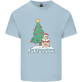 Funny Christmas Santa Bunny Mens Cotton T-Shirt Tee Top Light Blue
